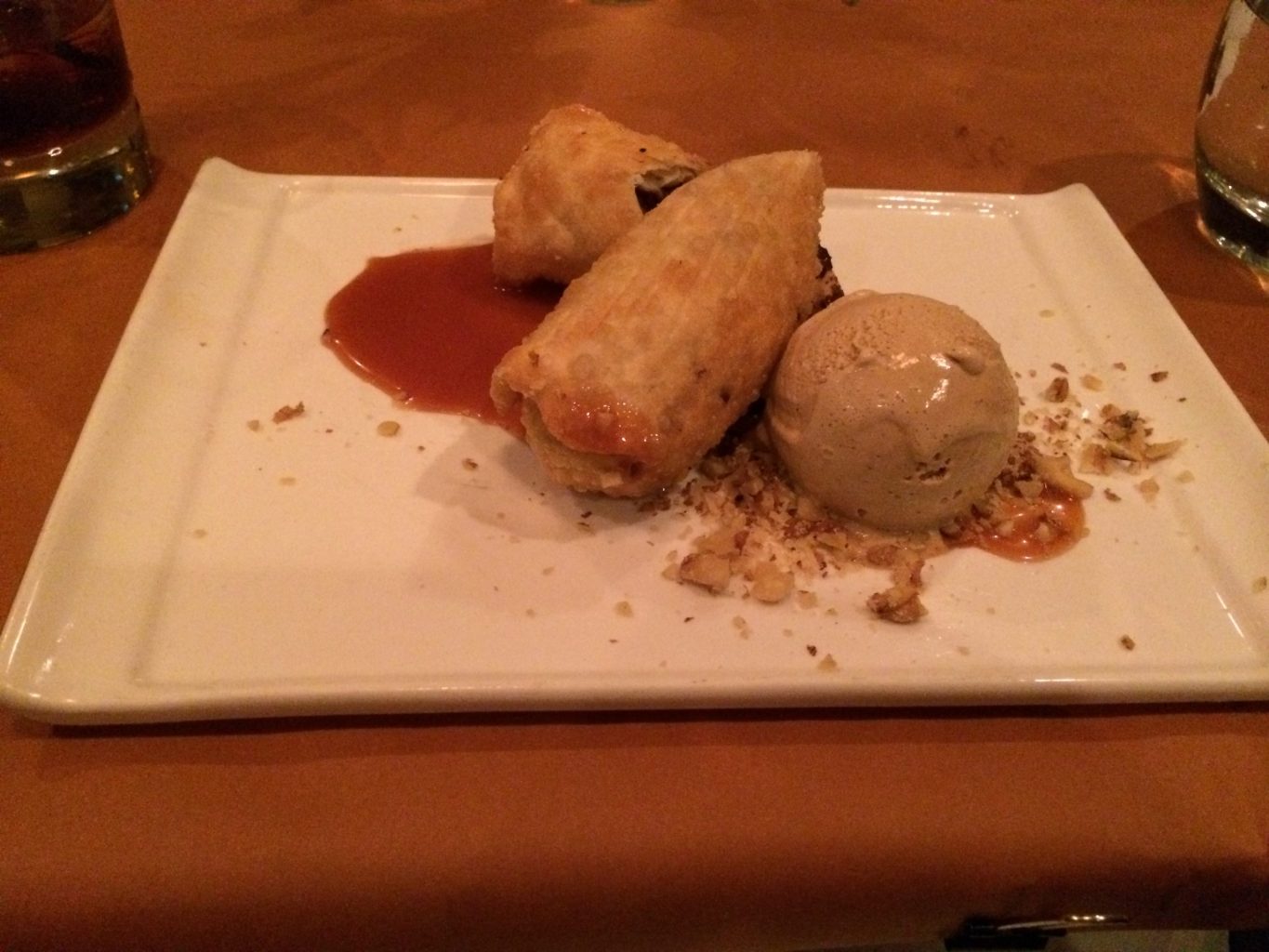 Benchmark Cookie Dough Eggroll with Espresso Gelato