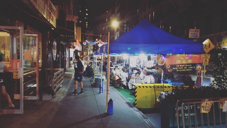 Dining Outdoors at Night